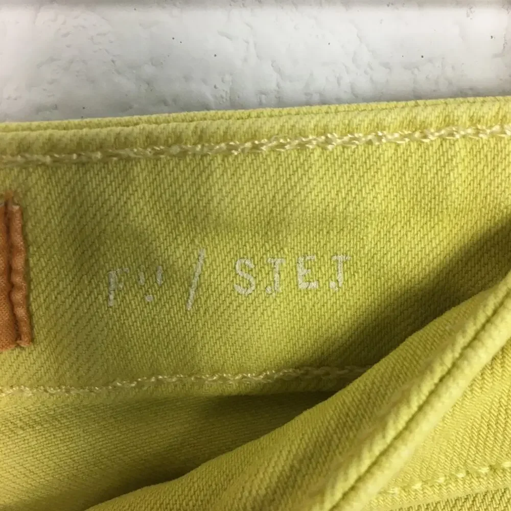 Pilcro & the Letterpress Yellow 6"  Denim Shorts 27 - Picture 6 of 11
